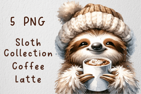 Download Cozy Sloths with Seasonal Latte Coffee - Seasonal Collection