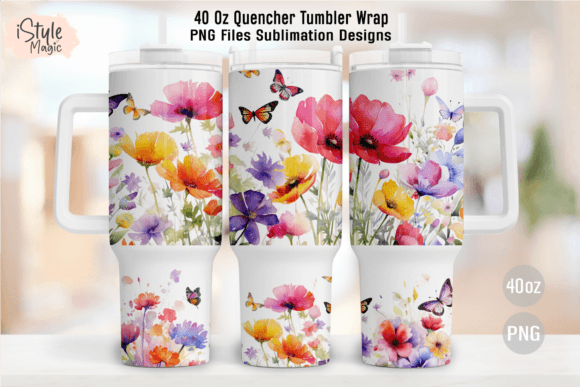 Download Spring Flowers 40oz Tumbler Wrap PNG - Premium Bundle