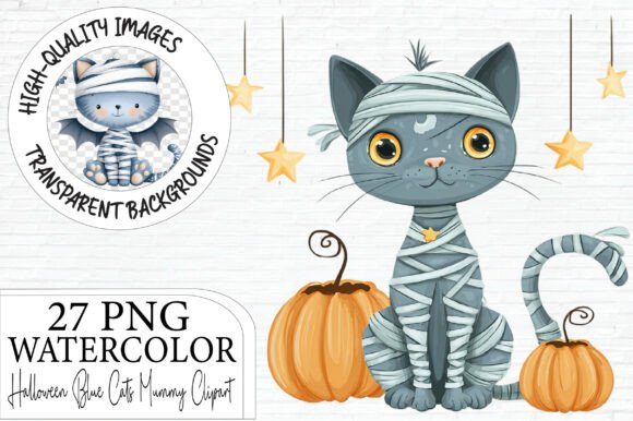 Download Watercolor Mummy Cat Clipart - Mummy Collection
