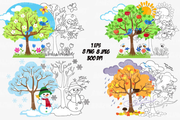 Download Four Seasons Trees Clipart Seasonal Tree - Seasonal Collection