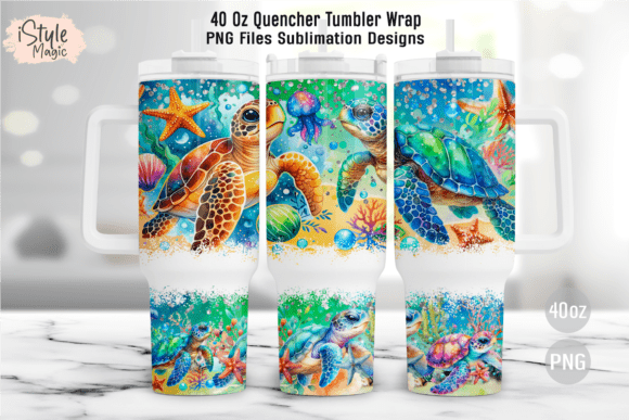 Download Sea Turtle Summer 40oz Tumbler Wrap PNG - Premium Resources