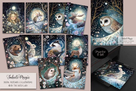 Download Imbolc Magic Postcard Illustration Set - Postcard Collection